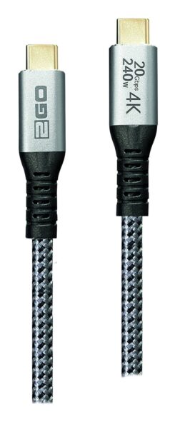 2GO Schnellladekabel USB-C 240W 20Gbps Thunderbolt 2m