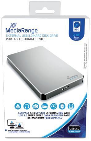 MediaRange externes USB 3.0 Festplattenlaufwerk, HDD, 2TB