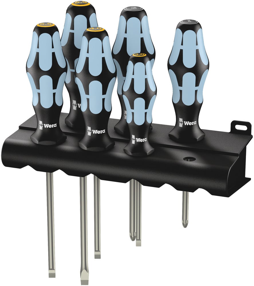 Wera 3334/3355/6 Schraubendrehersatz, edelstaal + Rack