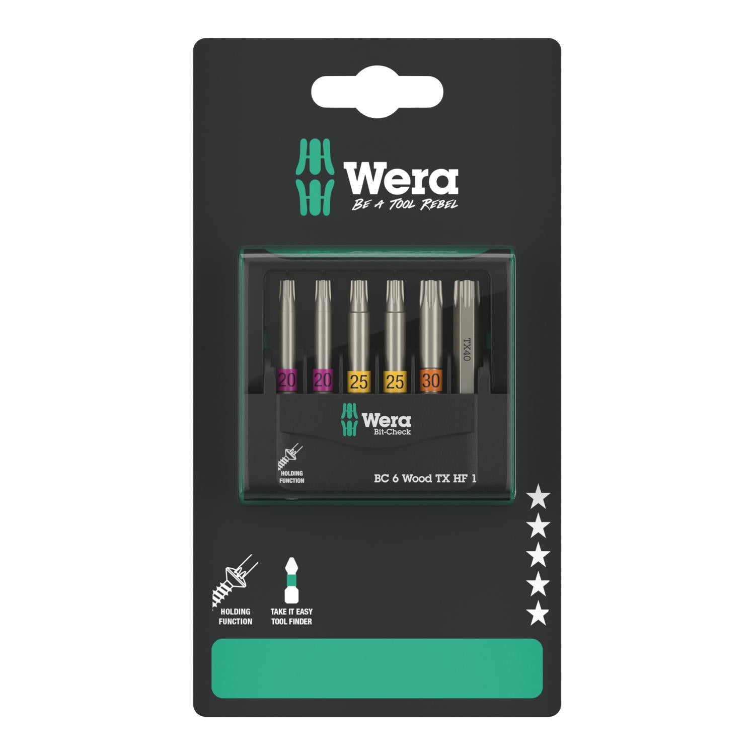 Wera Bit-Check 6 Wood TORX HF 1 SB
