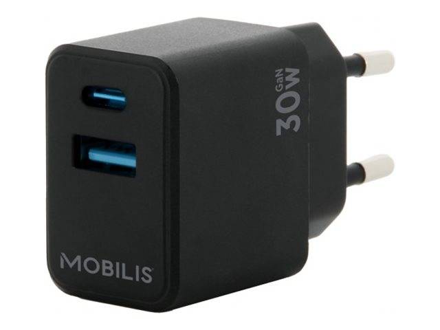 Mobilis Wall Charger 30W - 1 USB A + 1 USB C - GaN