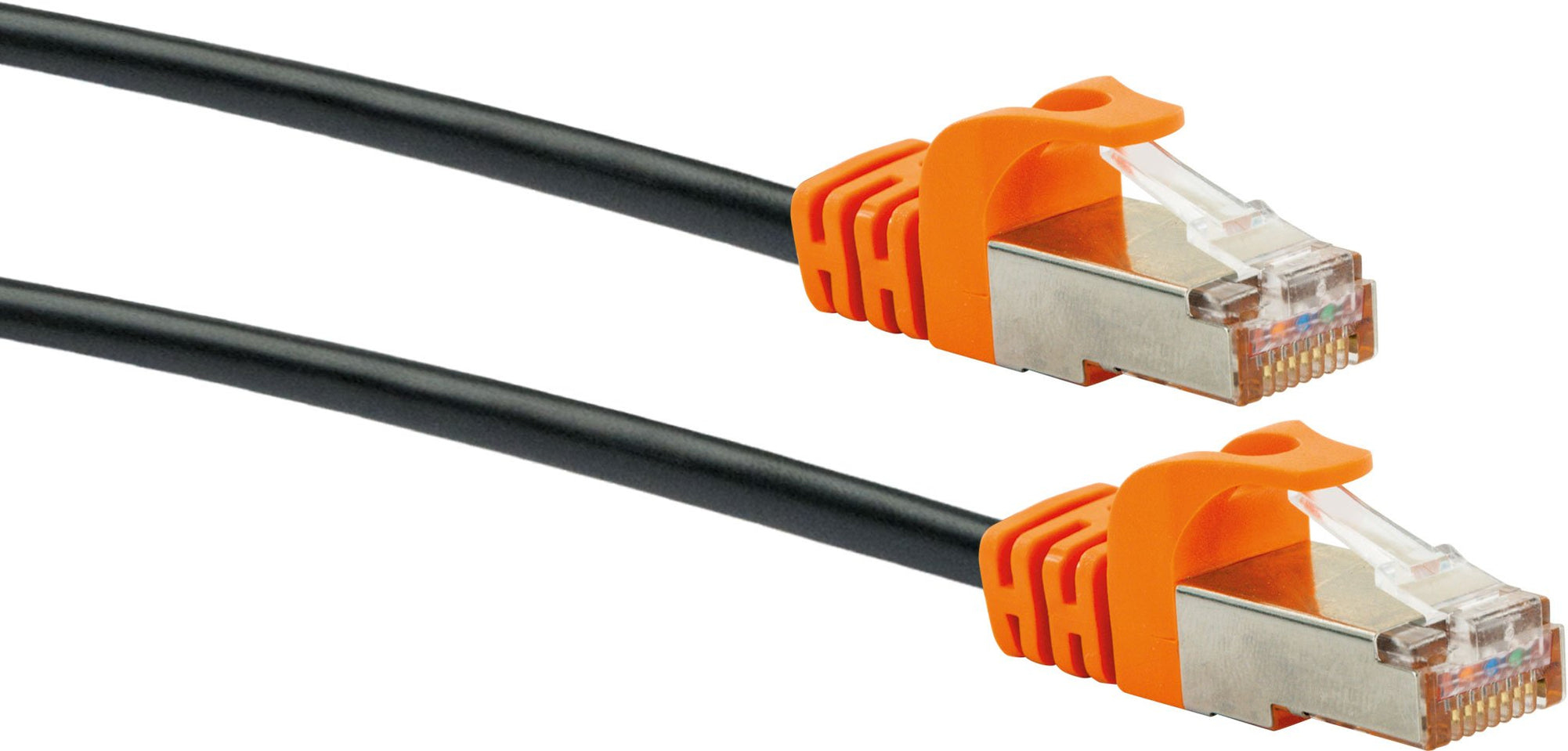 Schwaiger CAT7 netwerkkabel S/FTP Ste/Ste 2,00m zwart/oran