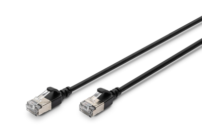 DIGITUS Patchkabel CAT 6A F/FTP Slim 0,50m zwart