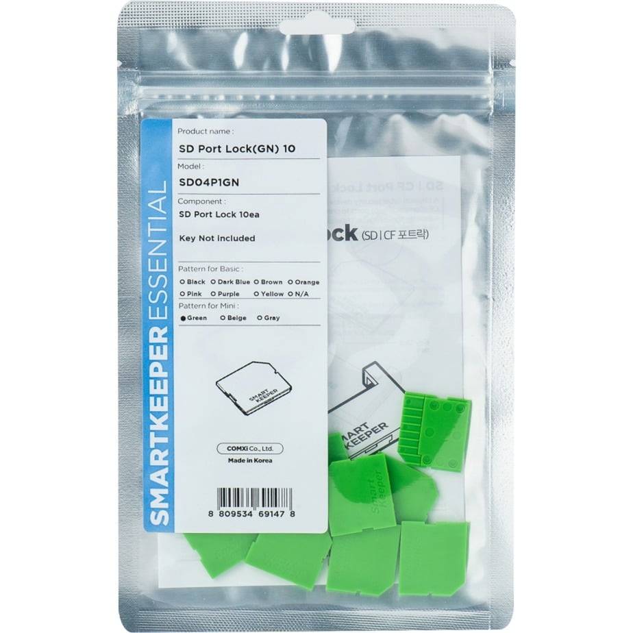 SmartKeeper Mini Micro SD Port Blocker groen 10 Stk.