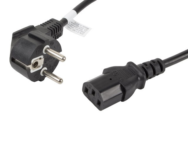 LANBERG CEE 7/7->IEC 320 C13 1.8M VDE SCHWARZES STROMKABEL