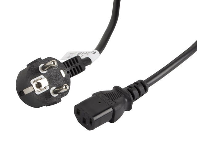 LANBERG CEE 7/7->IEC 320 C13 3M VDE SCHWARZES STROMKABEL
