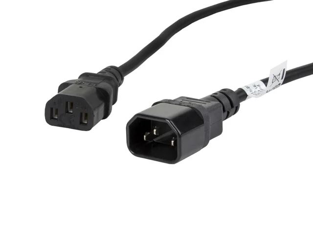 LANBERG IEC 320 C13->C14 1.8M VDE SCHWARZES STROMKABEL VERLÄ