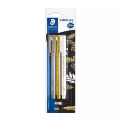 STAEDTLER Marker metallic pen gold, silber & white BK retail