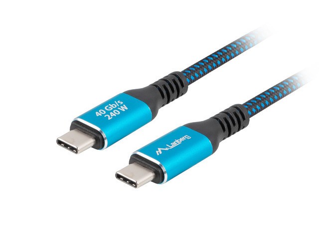 LANBERG USB-C M/M USB4 Kabel 1,5m 240W 8K 60Hz schwarz/blau