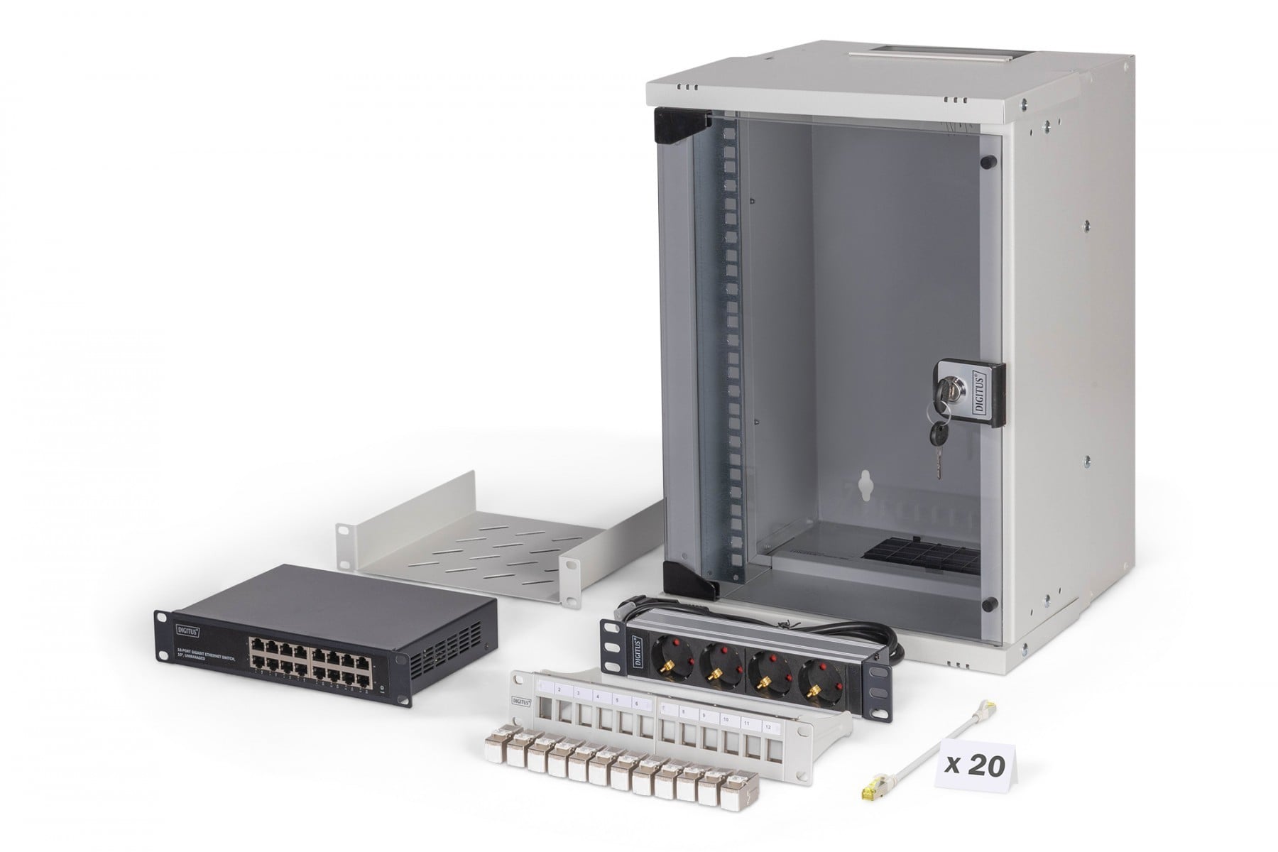 DIGITUS Netzwerk-Set 254 mm (10) - 9HE, 315x300 mm (BxT)we