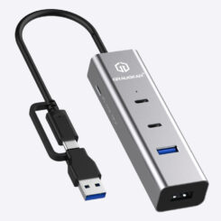 GRAUGEAR 4 Port USB HUB + PD 2xC+2xA USB+USB-C PD Supports