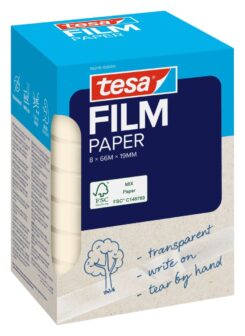 tesafilm PAPIER 8x 66mx19mm transp. zum beschriften faltsch.