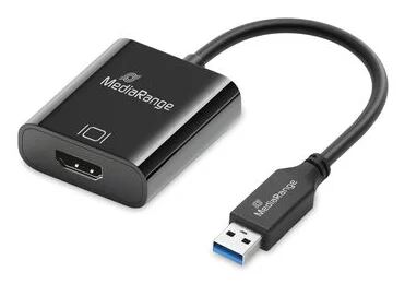 MediaRange USB-A zu HDMI Audio und Video Konverter, 20cm sw