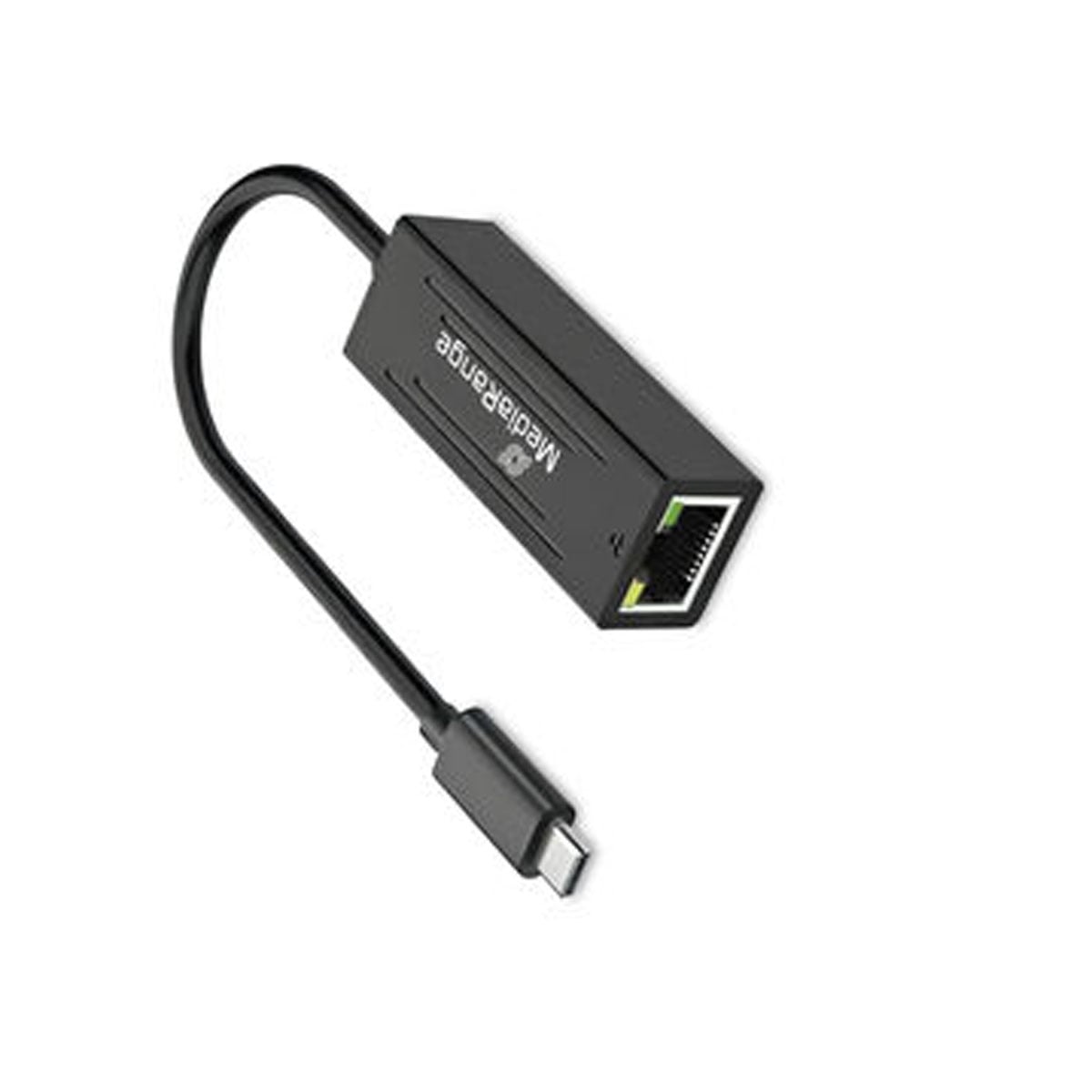 MediaRange USB-C Netzwerkadaper mit RJ45 Port,20cm, sw