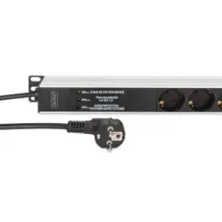 DIGITUS Steckdosenleiste 9-fach 19 Alu. 1HE 2m schwarz