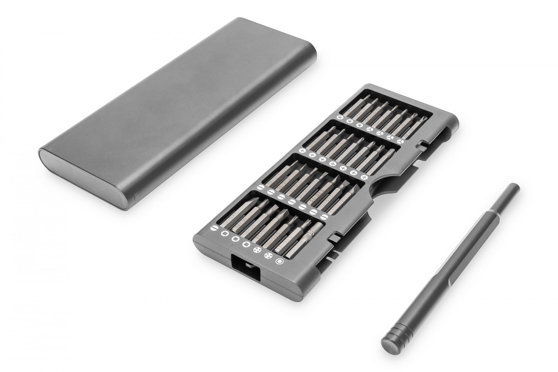 DIGITUS schroevendraaier Feinmechanik 57-teilig zilver