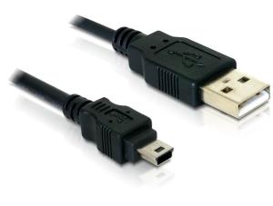 DELOCK USB Kabel A -> Mini-B St/St 1.50m zwart