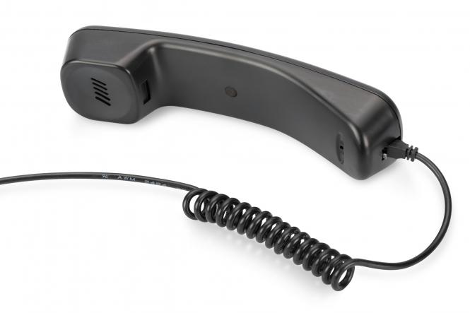 DIGITUS Telefonhörer USB-A, voor Skype, Kabel 1.8-1.9m