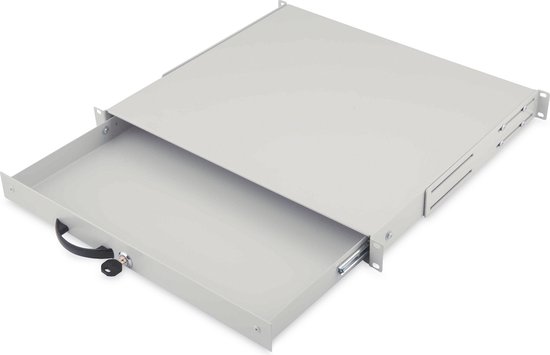 DIGITUS schuiflade 1HE 483mm grijs afsluitbaar