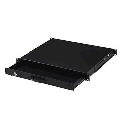 DIGITUS schuiflade 1HE 483mm zwart afsluitbaar