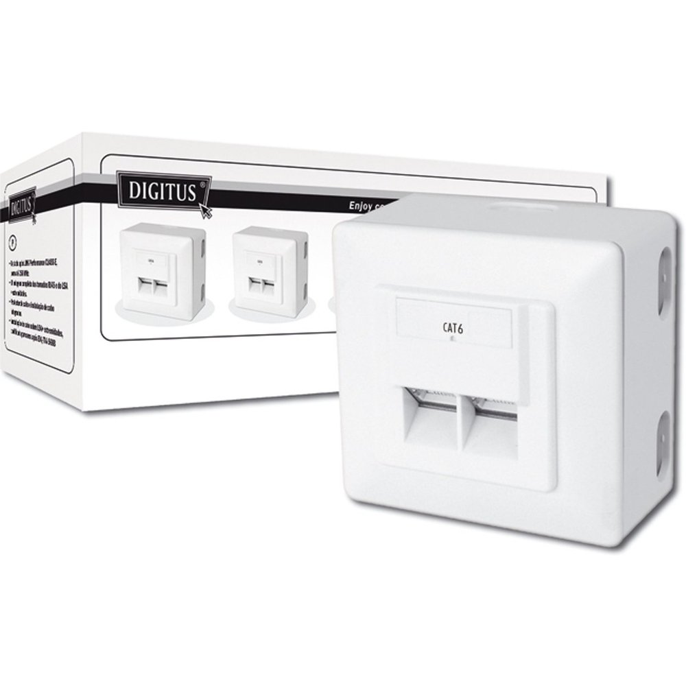 DIGITUS RJ45 Dose 2x RJ45 Cat6 afgeschermd oppervlak 5er Set