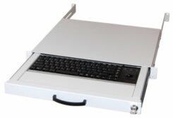 aixcase 19 Rack 1U keyboard DE Trackball PS2&USB lichtgrau