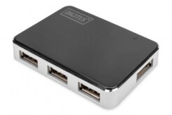 DIGITUS USB-Hub 4-Port 2.0->4xA2.0 m.voeding zwart
