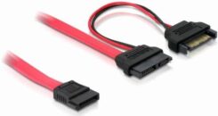 DELOCK SATA-Kabel Slim 13pin -> SATA 7pin +SATA 15pin 0.50m