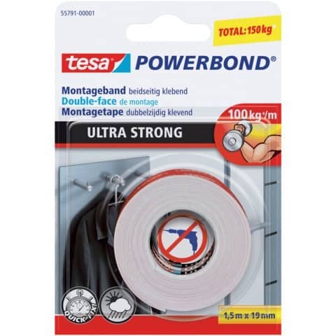tesa Powerbond Montageband Ultra Strong 1,5m 19mm