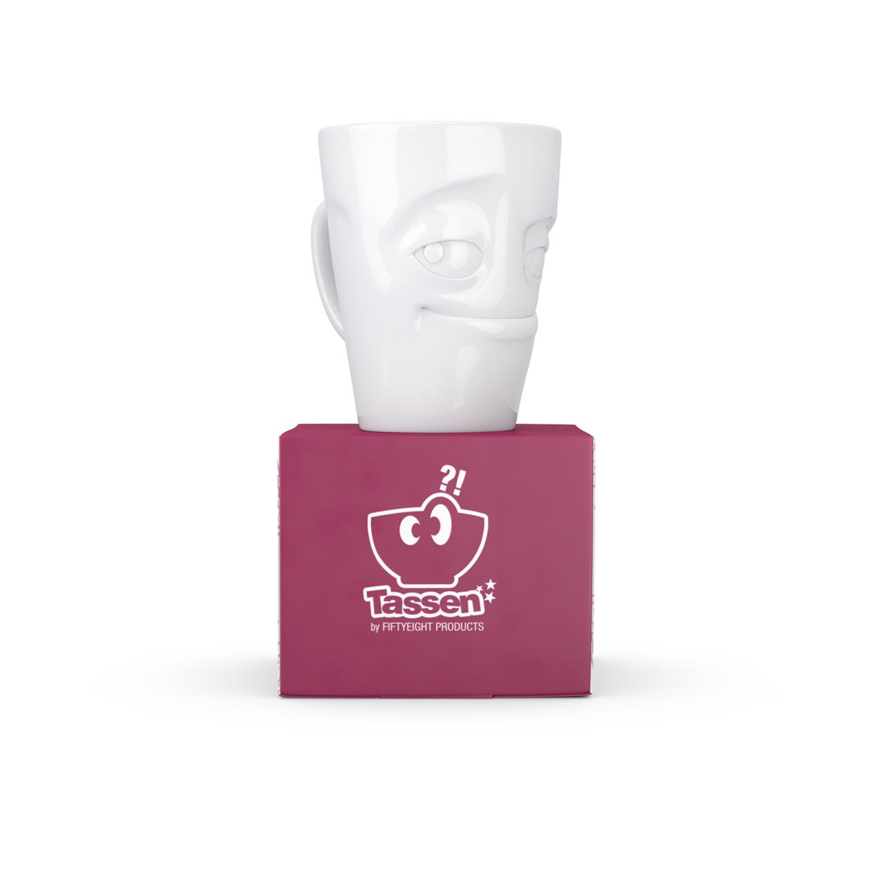 FIFTYEIGHT Henkelbecher 350ml - Verschmitzt weiß