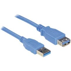 DELOCK USB3.0 Verl. A -> A St/Bu 3.00m blauw