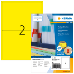 HERMA Etiketten A4 geel 199,6x143,5mm Papier mat 1400 St.