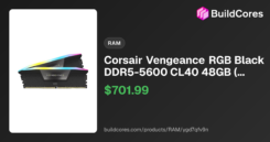 DDR5 48GB PC 5600 CL40 CORSAIR KIT (2x24GB) VENGEANCE RGB b retail