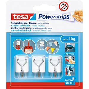 tesa Powerstrips Draht Haken 1kg 3x zelfklevend weiß