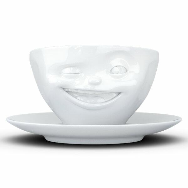 FIFTYEIGHT Kaffeetasse 200ml - Zwinkernd weiß