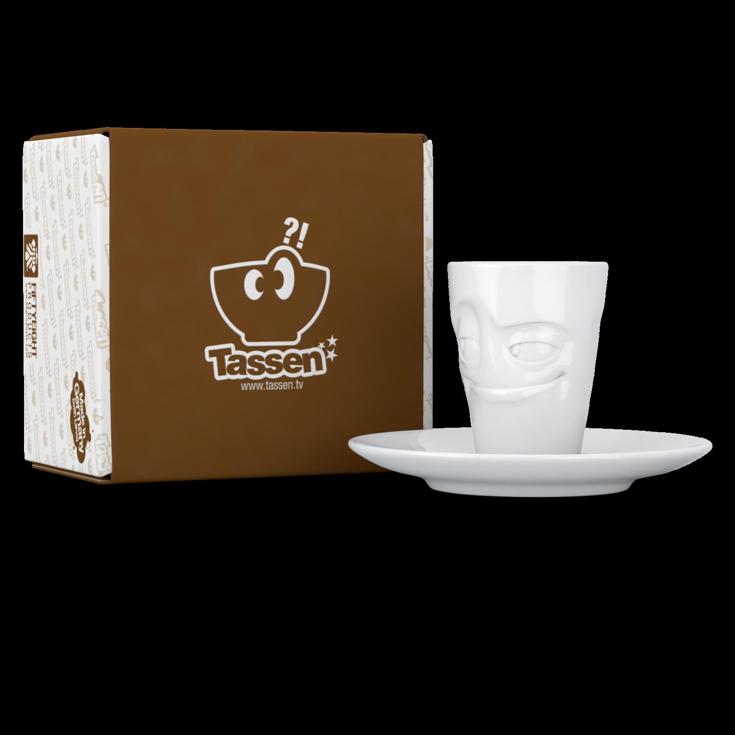 FIFTYEIGHT Espresso Mug mit Henkel 80ml - Verschmitzt weiß