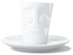 FIFTYEIGHT Espresso Mug mit Henkel 80ml - Vergnügt weiß