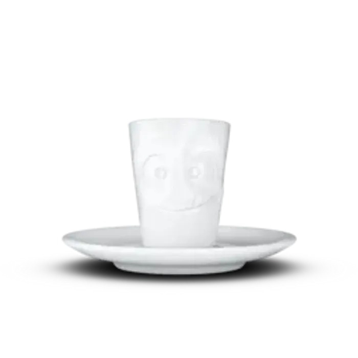 FIFTYEIGHT Espresso Mug mit Henkel 80ml - Lecker weiß
