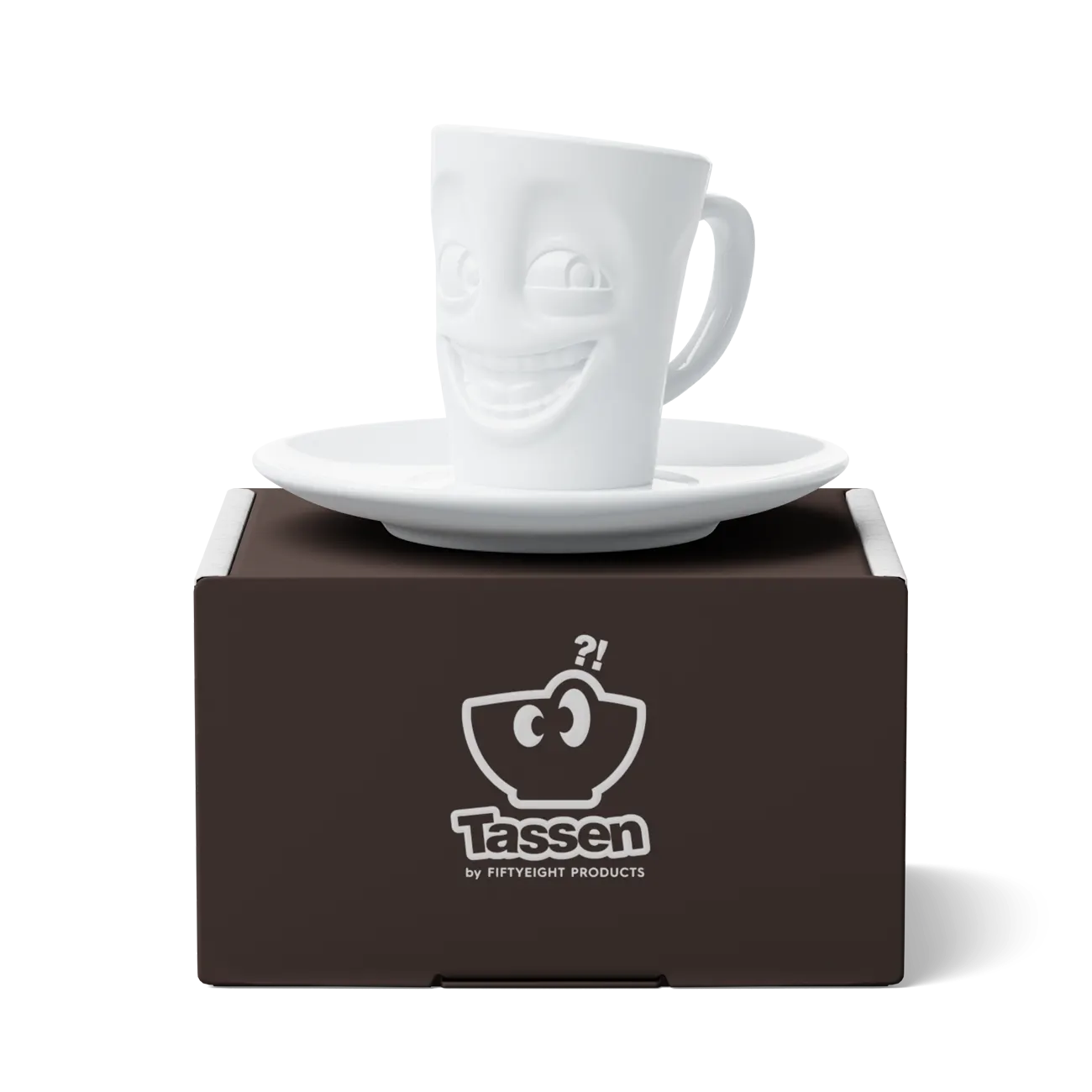 FIFTYEIGHT Espresso Mug mit Henkel 80ml - Witzig weiß