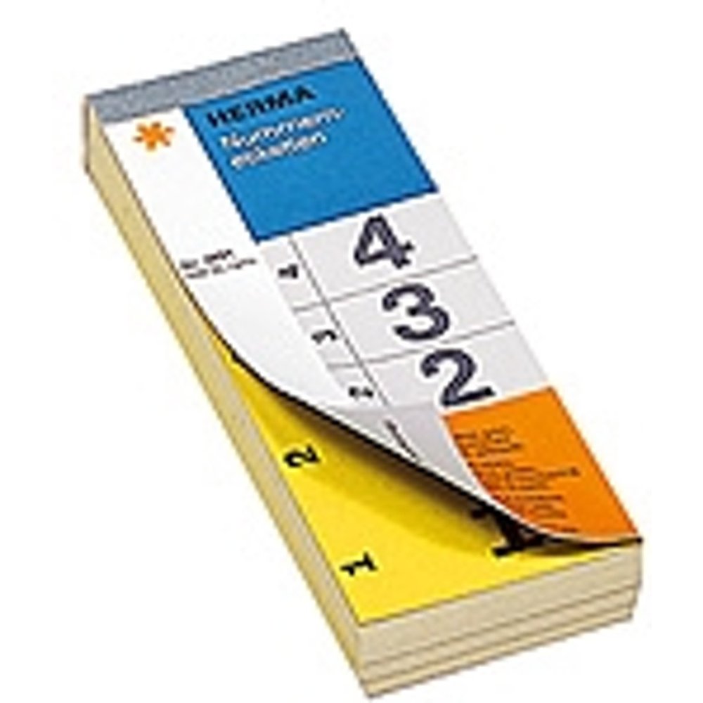 HERMA numeriek toetsenbord zelfklevend 1-500 geel 28x56 mm