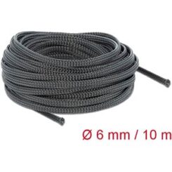 DELOCK Geflechtschlauch dehnbar 10m x 6mm zwart
