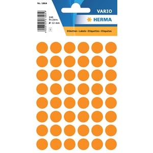 HERMA Vielzwecketiketten/Farbpunkte  13mm rond leuchtorange