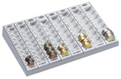 WEDO Zählbrett lgrau mit losen Münzrillen für 256,20