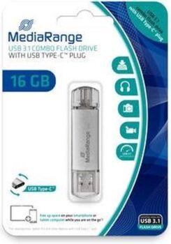 MediaRange USB-Stick 16 GB USB 3.1 combo met USB Type-C