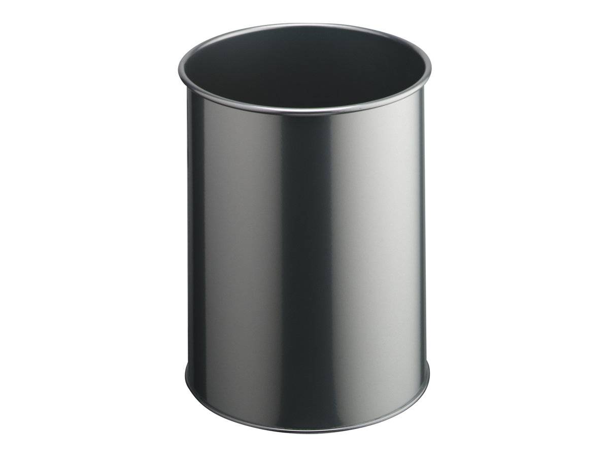DURABLE prullenbak Metall rond 15 Liter Metallic zilver