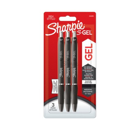 Sharpie Gelschreiber S-Gel 0,7mm 3 stuks zwart Blister