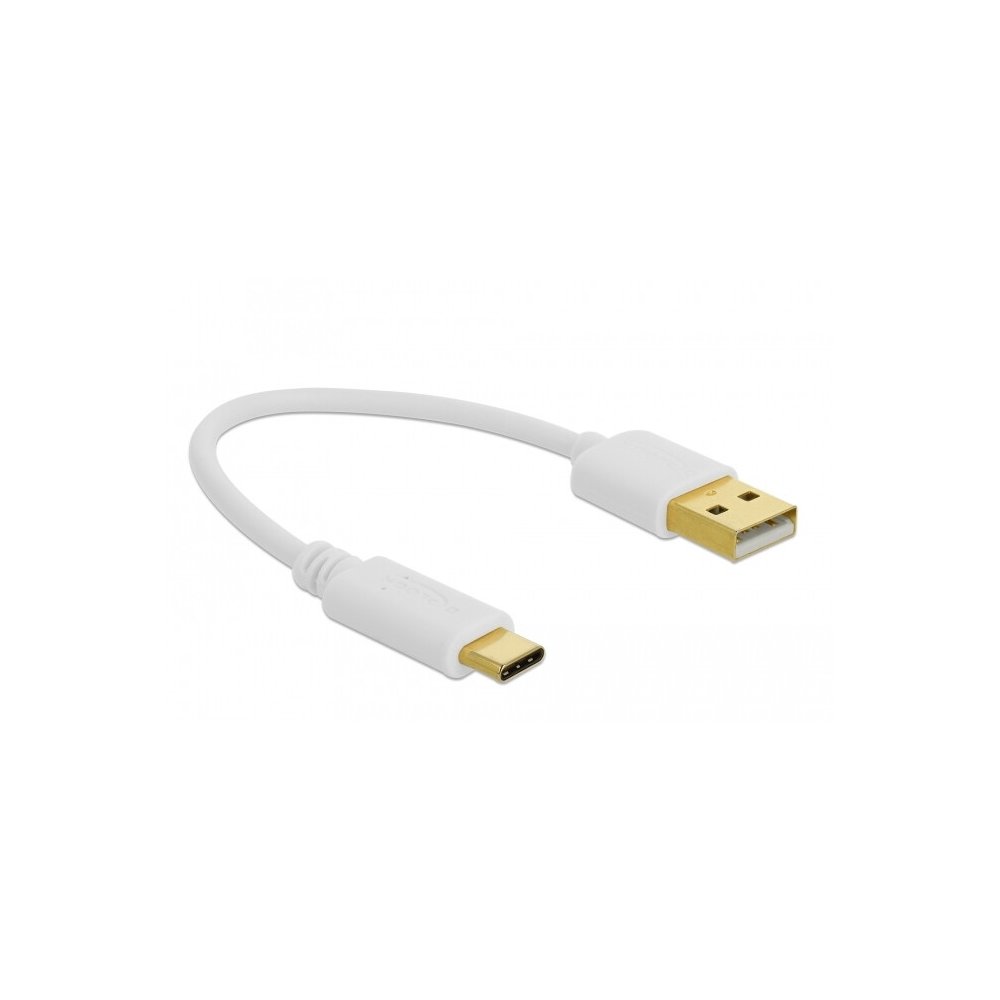 DELOCK USB oplaadkabel Type-A zu USB Type-C 15cm weiß
