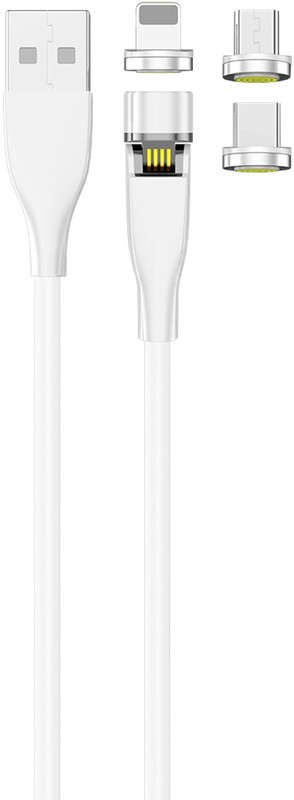 2GO USB 3in1 Magnetic Kabel drehb.Micro-USB,Lightn.,USB-C 1m