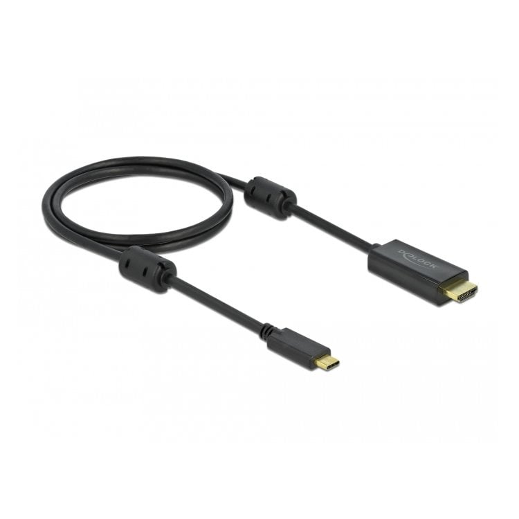 DELOCK USB Kabel C -> HDMI-A 4K 60Hz St/St 1.00m zwart
