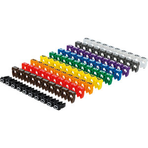 DELOCK Kabelmarker Clips 0-9 farbig 100St.